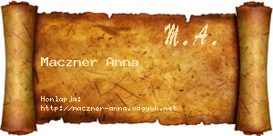 Maczner Anna névjegykártya