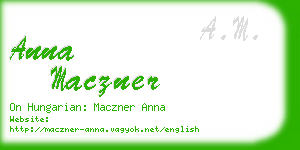 anna maczner business card